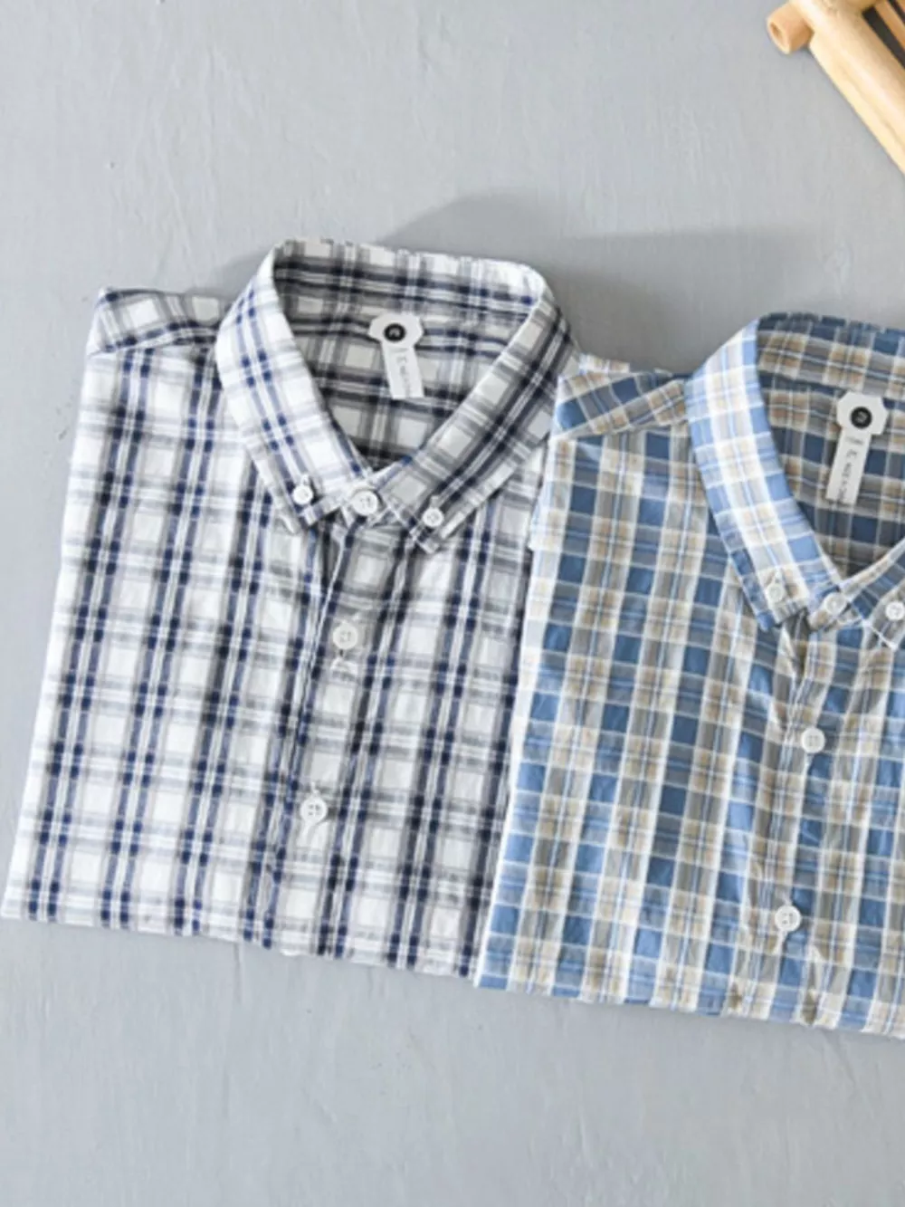 Men's Plus Size Casual Plaid Short Sleeve Shirt, image 3