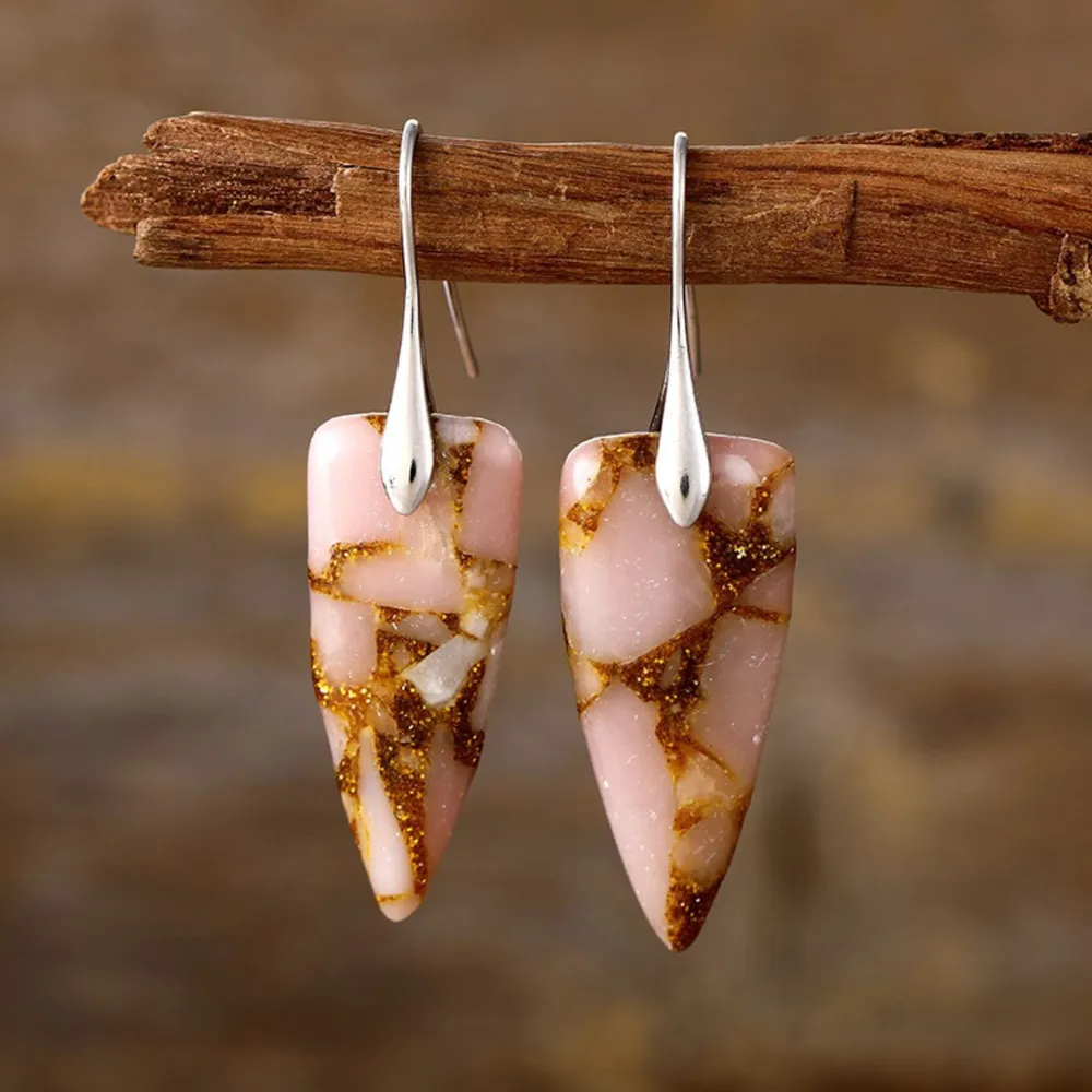 Natural Stone Geometric Shape Earrings, image 6