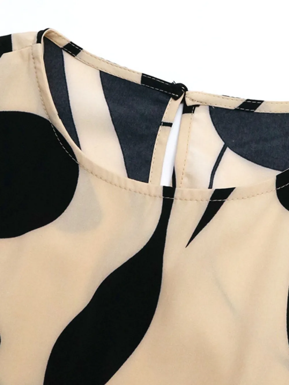 Tied Pleated Printed Cap Sleeve Dress, image 17