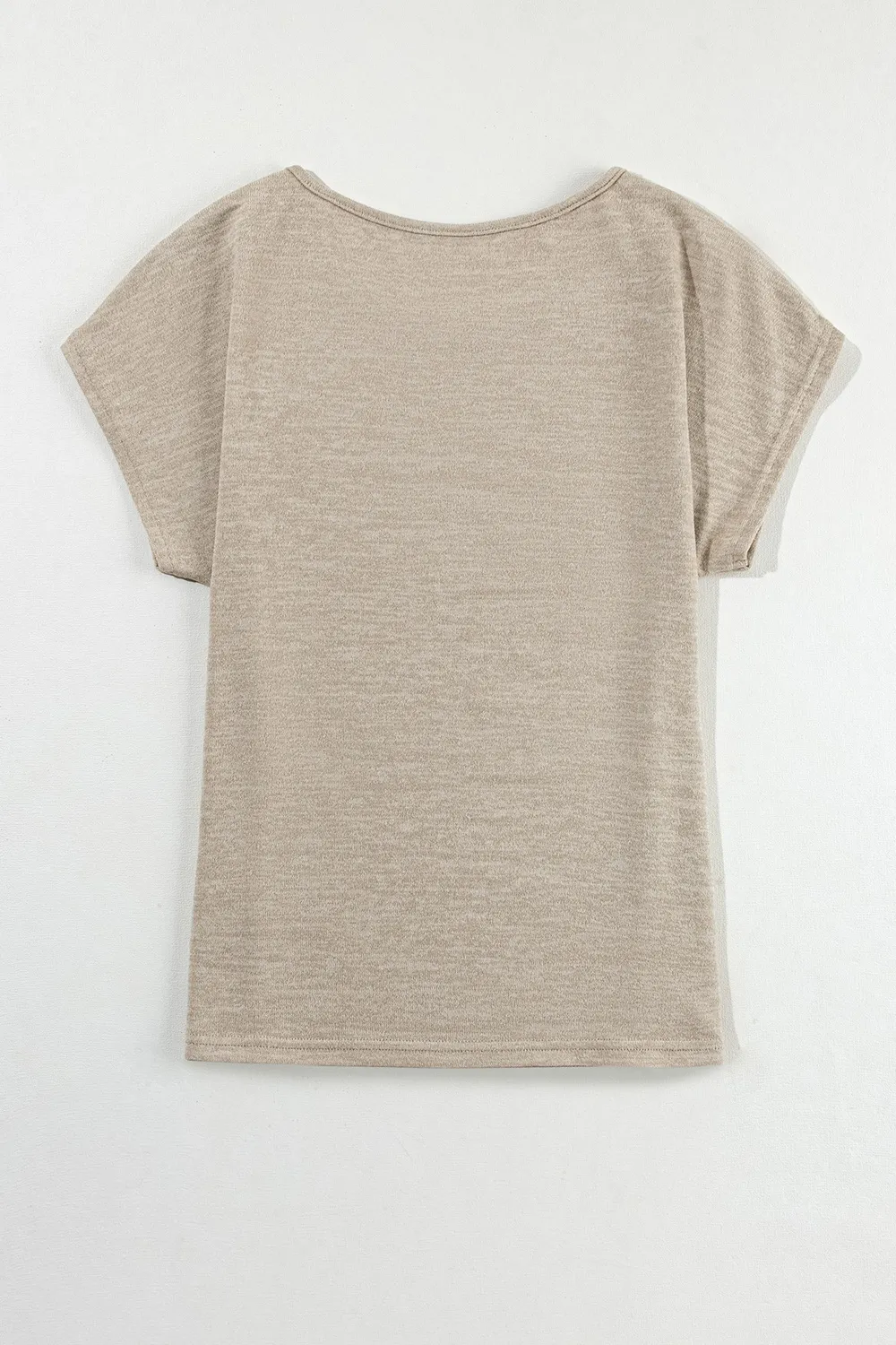 Decorative Button Graphic Round Neck Short Sleeve T-Shirt, image 3