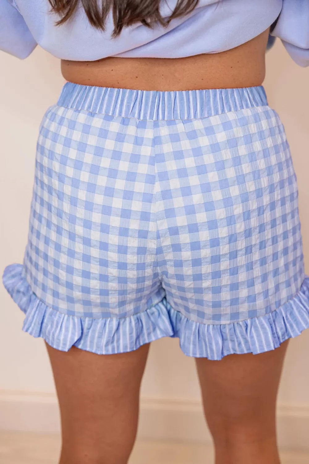 Gingham Ruffle Hem Shorts, image 10
