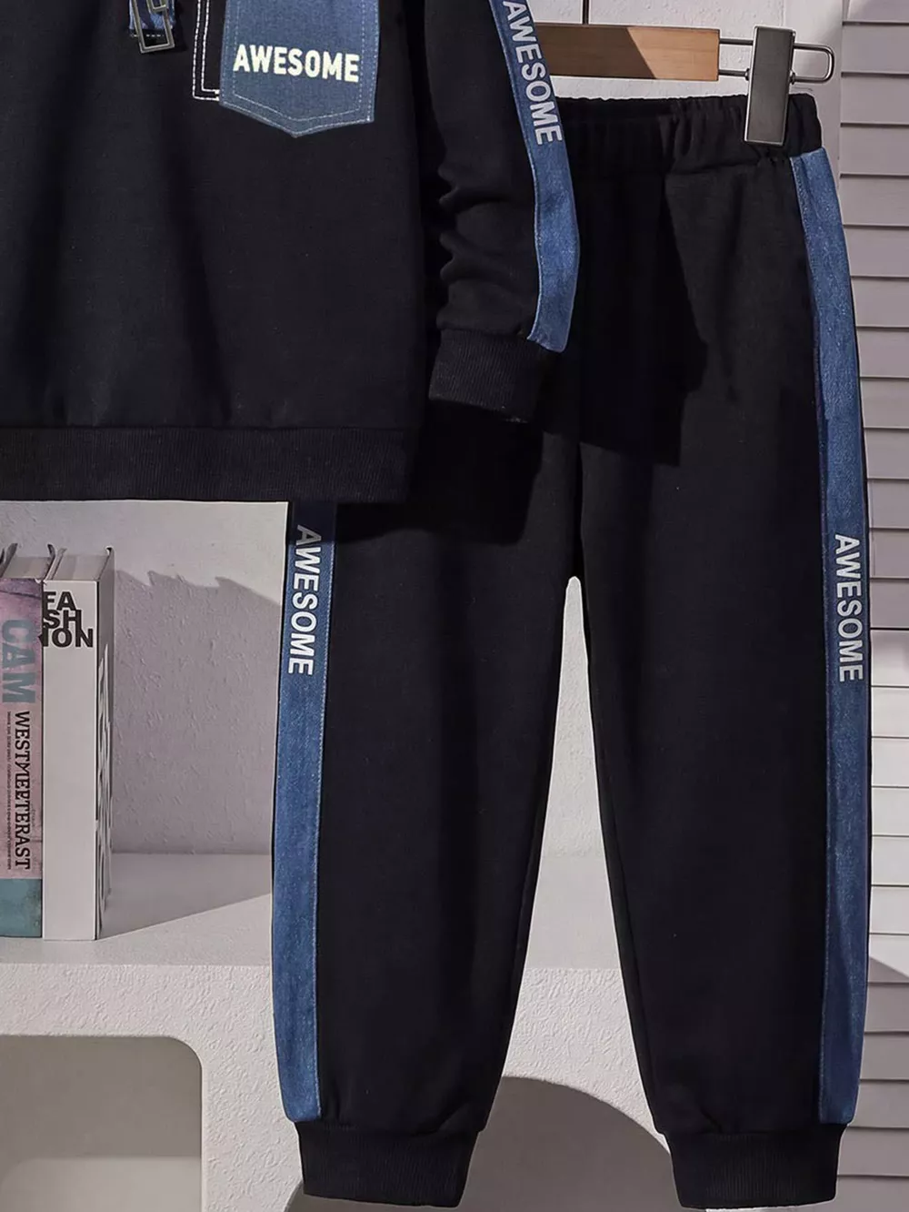 Children's Contrast Polo Shirt and Joggers Set, image 3