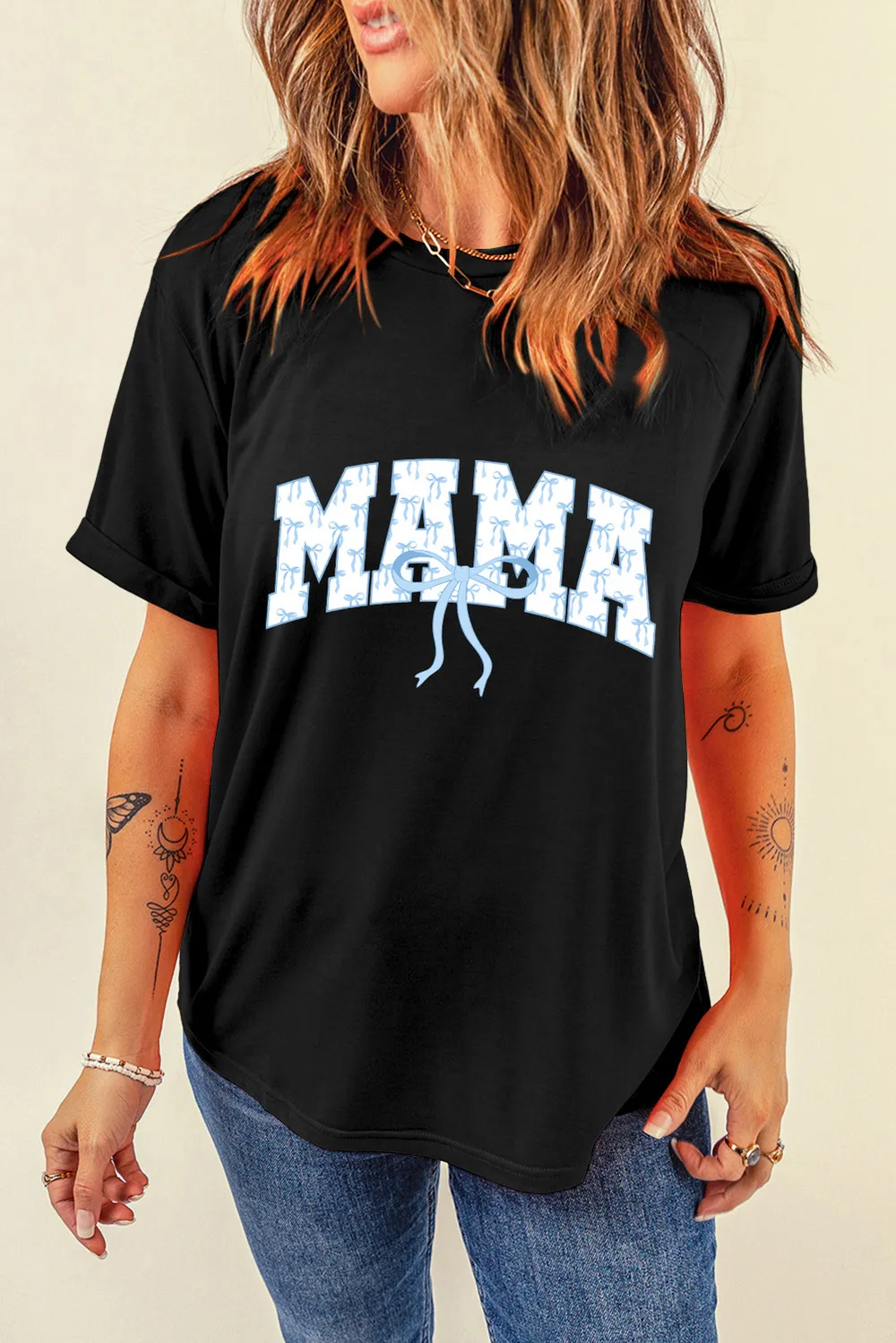 Bow MAMA Graphic Short Sleeve T-Shirt, image 3