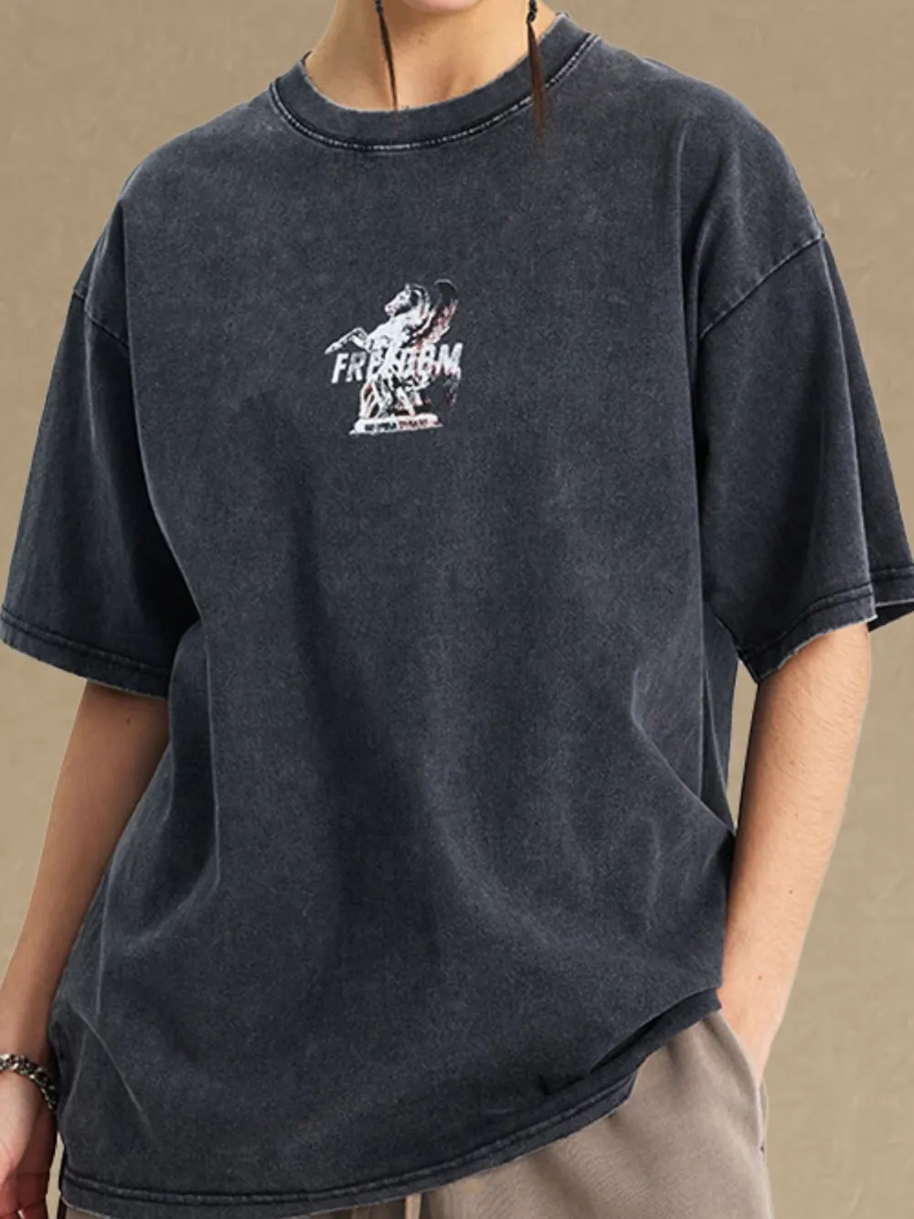 Men's Graphic Round Neck Half Sleeve T-Shirt