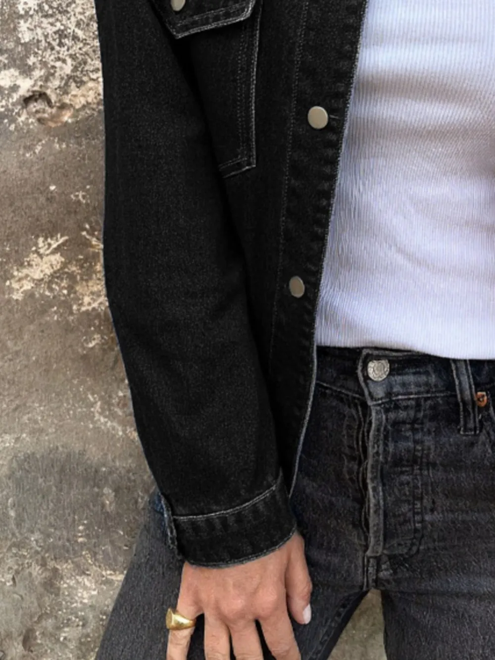 Button Up Long Sleeve Denim Jacket, image 3