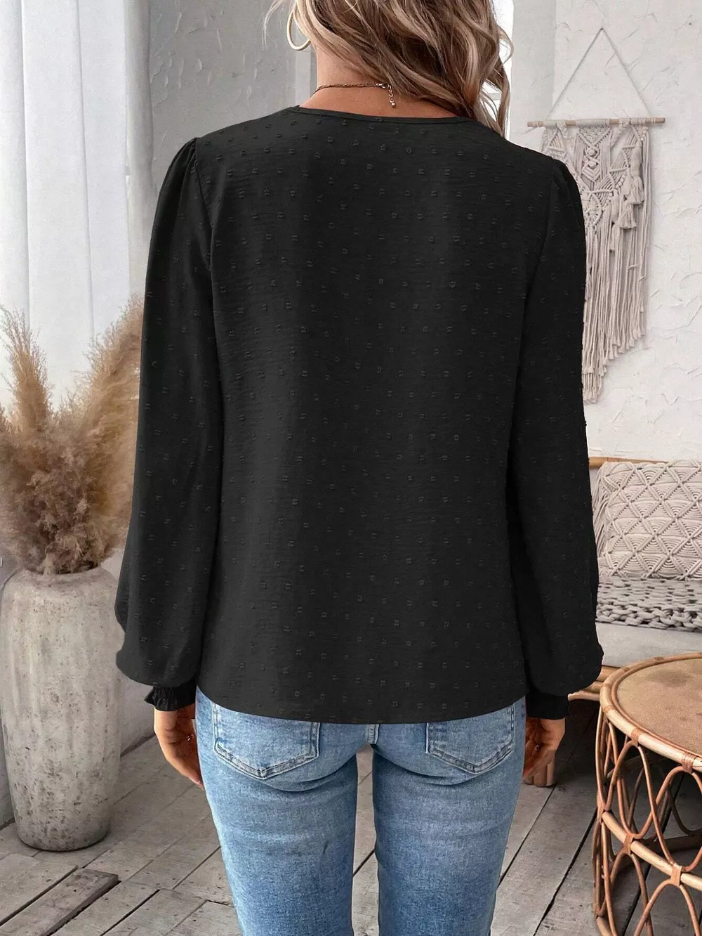 Lace Trim Long Sleeve Blouse, image 12