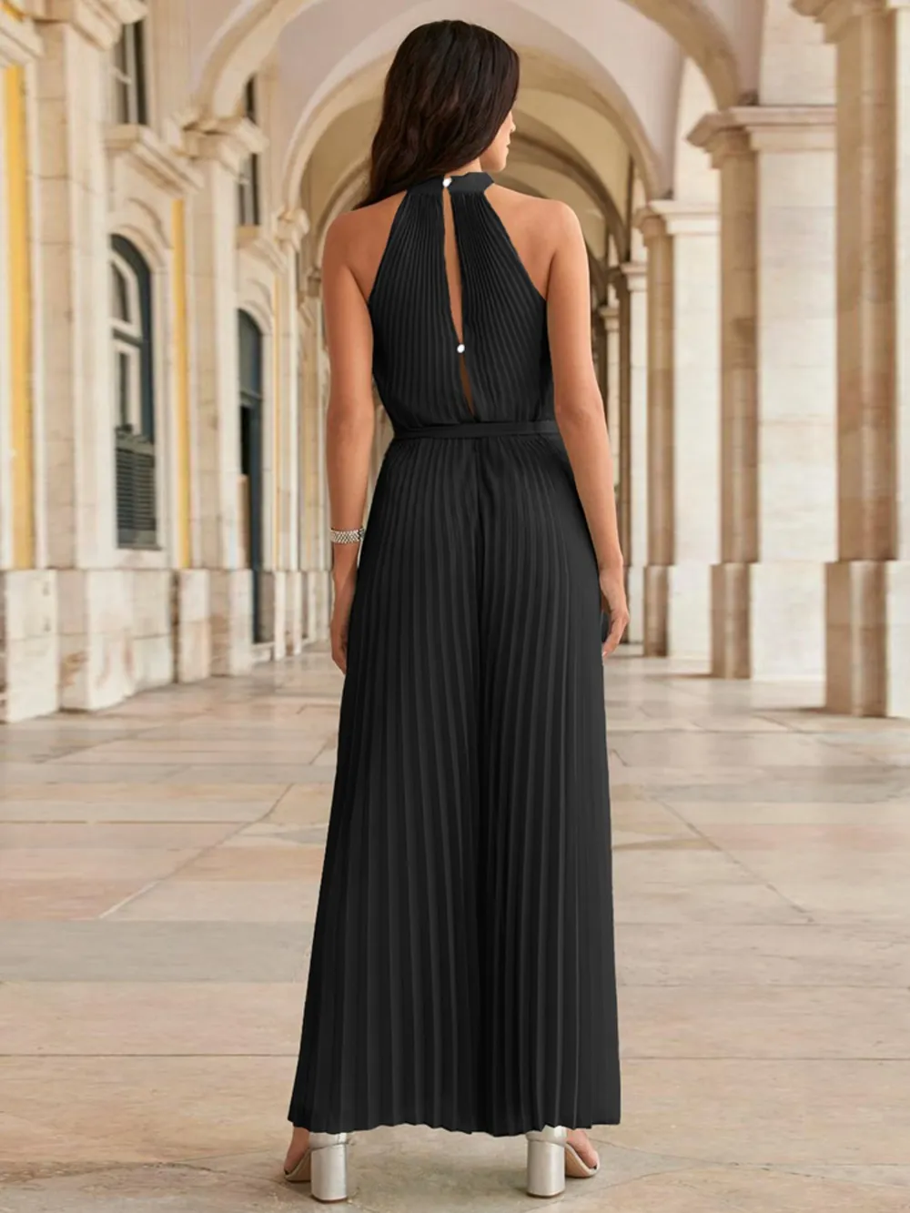 Cutout Tied Pleated Sleeveless Jumpsuit, image 18