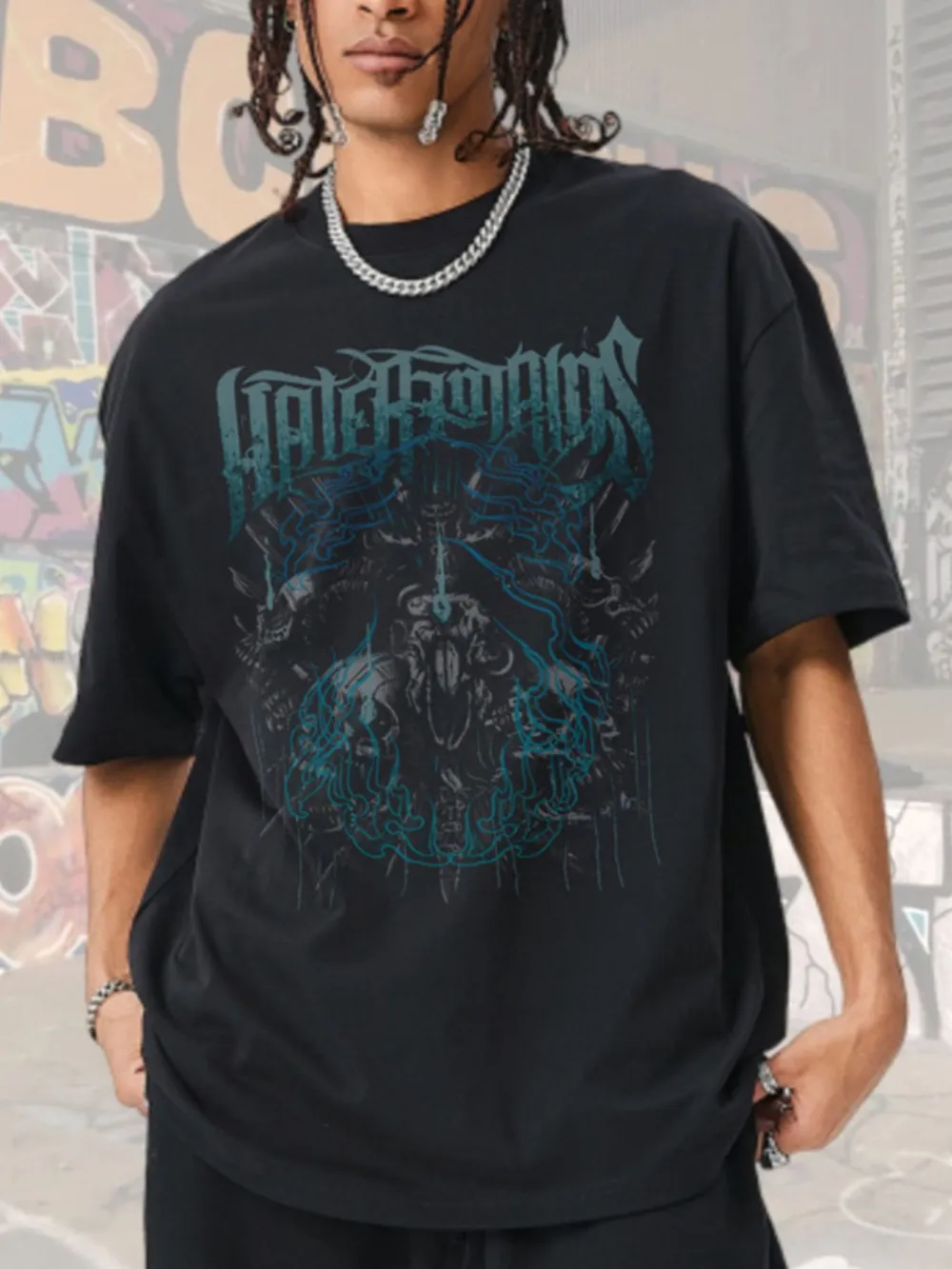 Men's Graphic Round Neck Short Sleeve T-Shirt, image 2