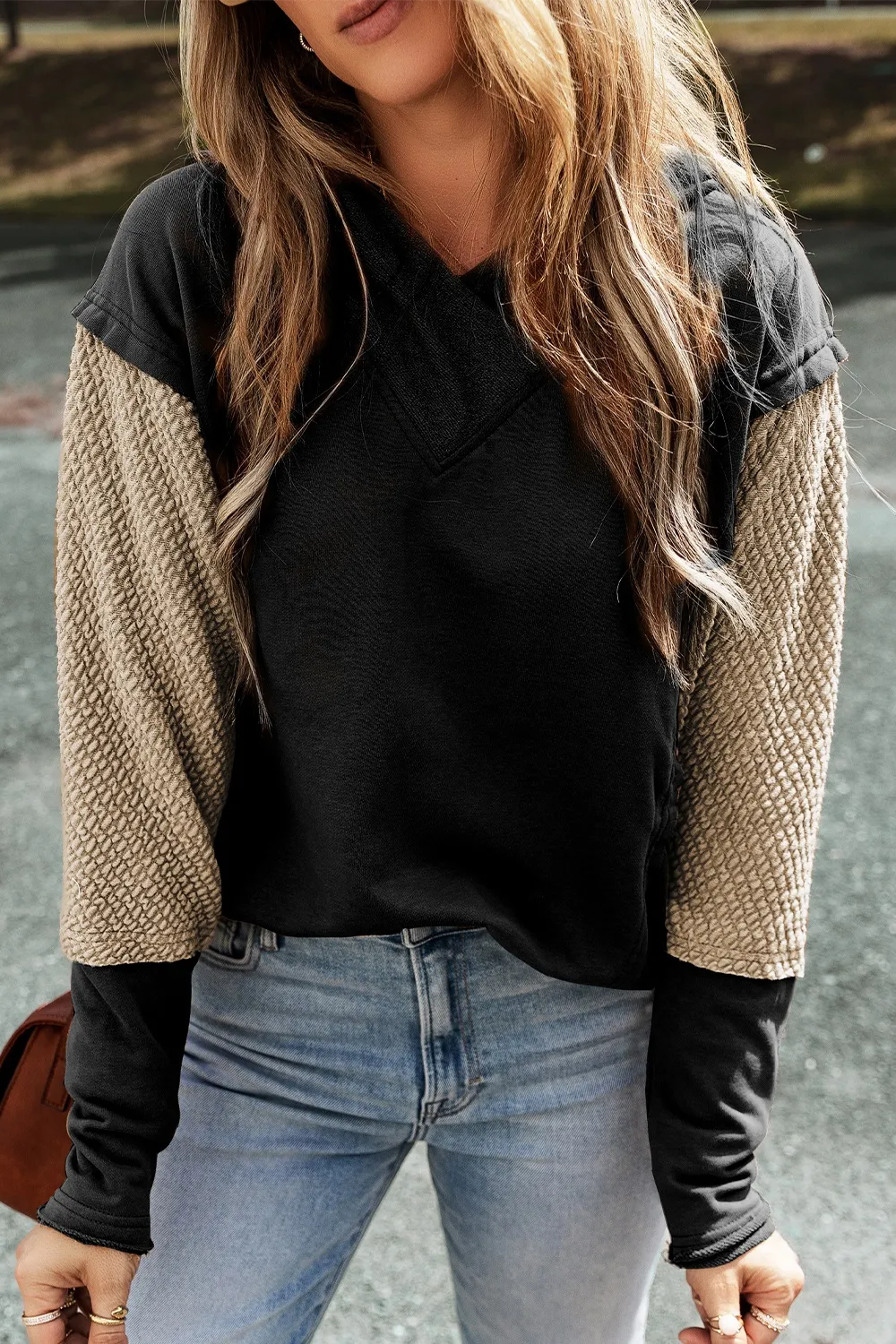 Color Block Dropped Shoulder Hoodie, image 7