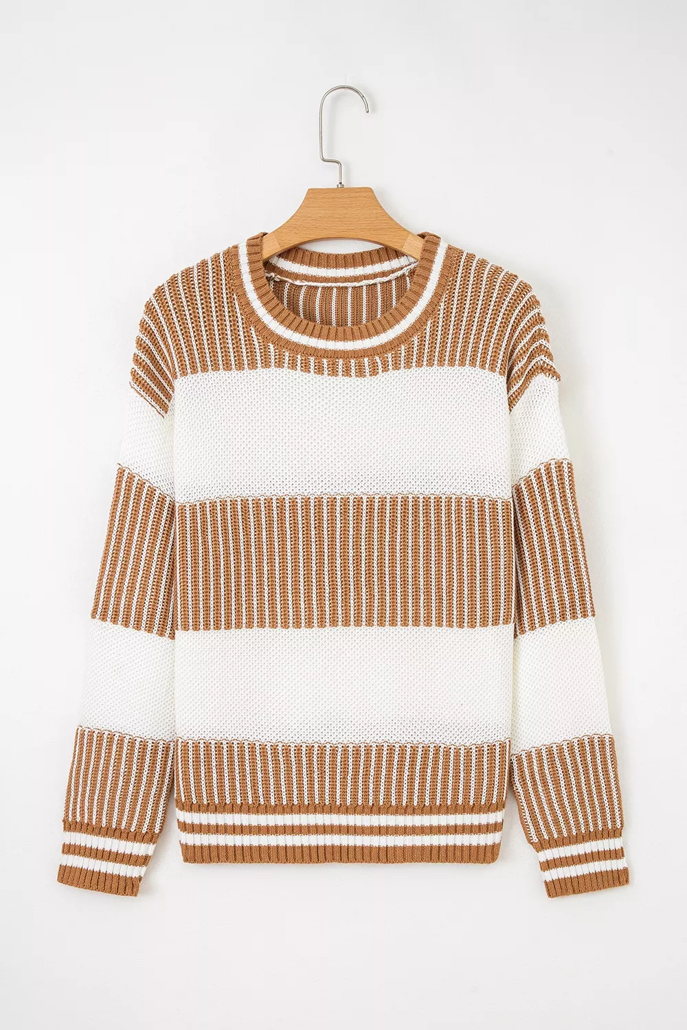 Striped Knit Long Sleeve Sweater, image 6