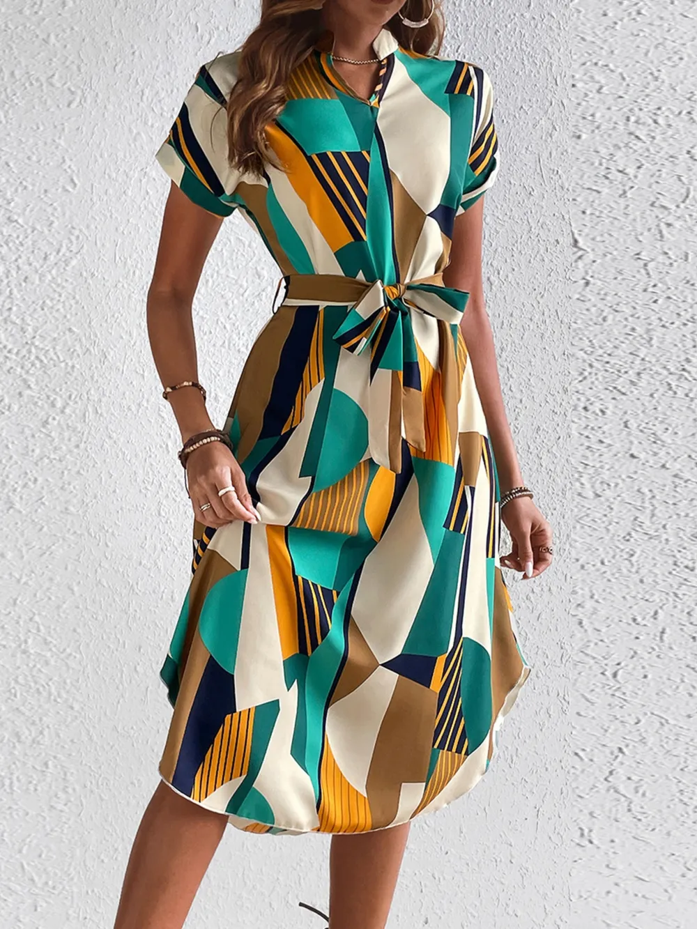 Tie Waist Short Sleeve Dress, image 6