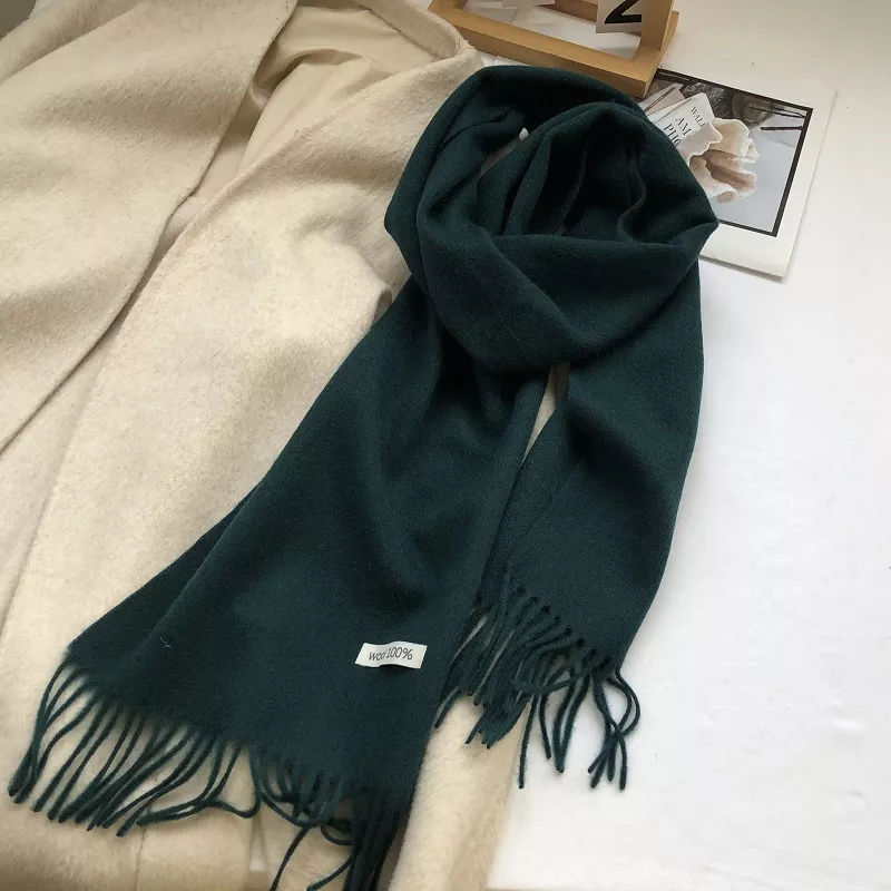 Pure Wool Cozy Tassel Knit Scarf, image 2