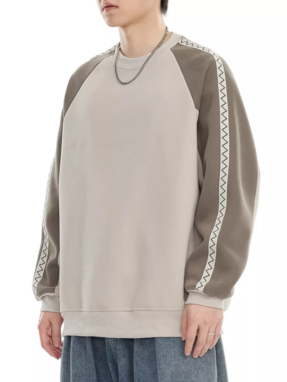 Men's Plus Size Raglan Sleeve Casual Sweatshirt, image 7