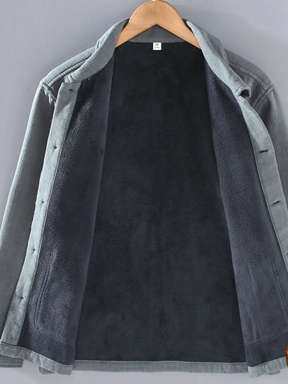 Men's Plus Size Button Up Long Sleeve Shacket, image 4