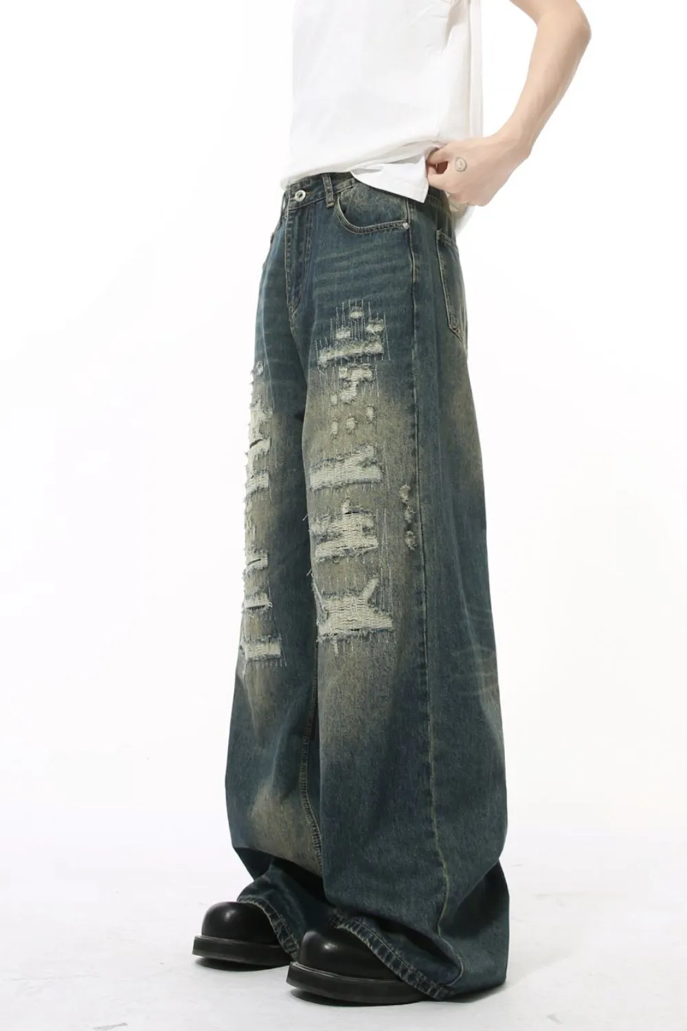 Distressed Wide Leg Jeans, image 4
