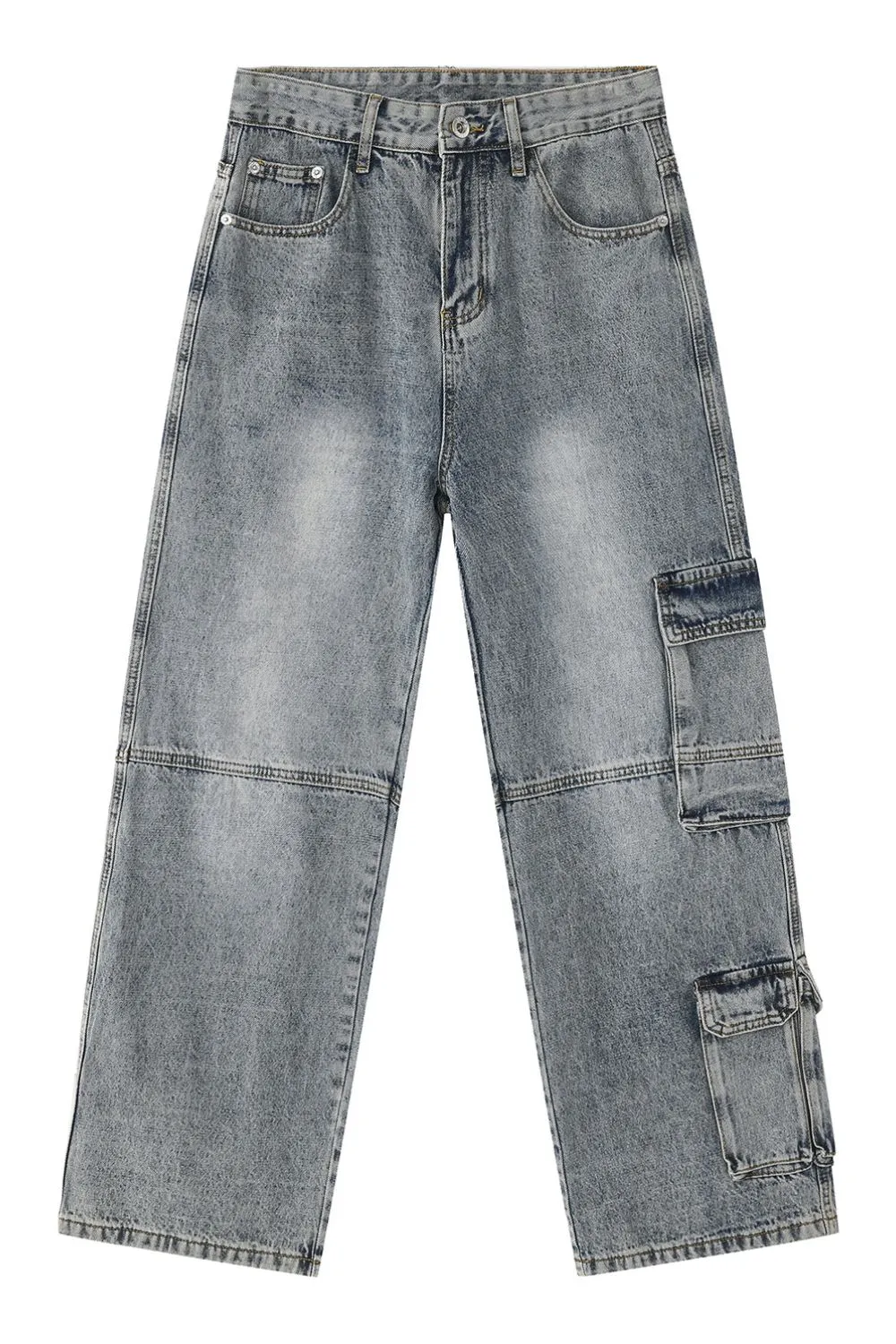Wide Leg Jeans with Cargo Pockets, image 5