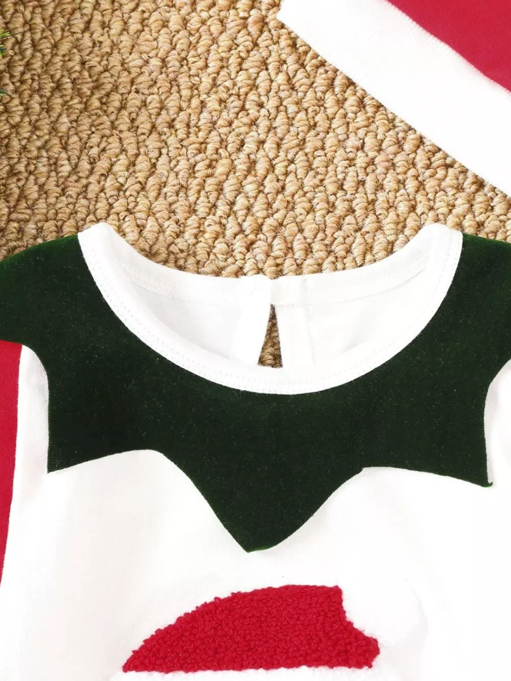 Children's 2-Piece Christmas-Themed Set with Jumpsuit and Santa Claus Hat, image 3