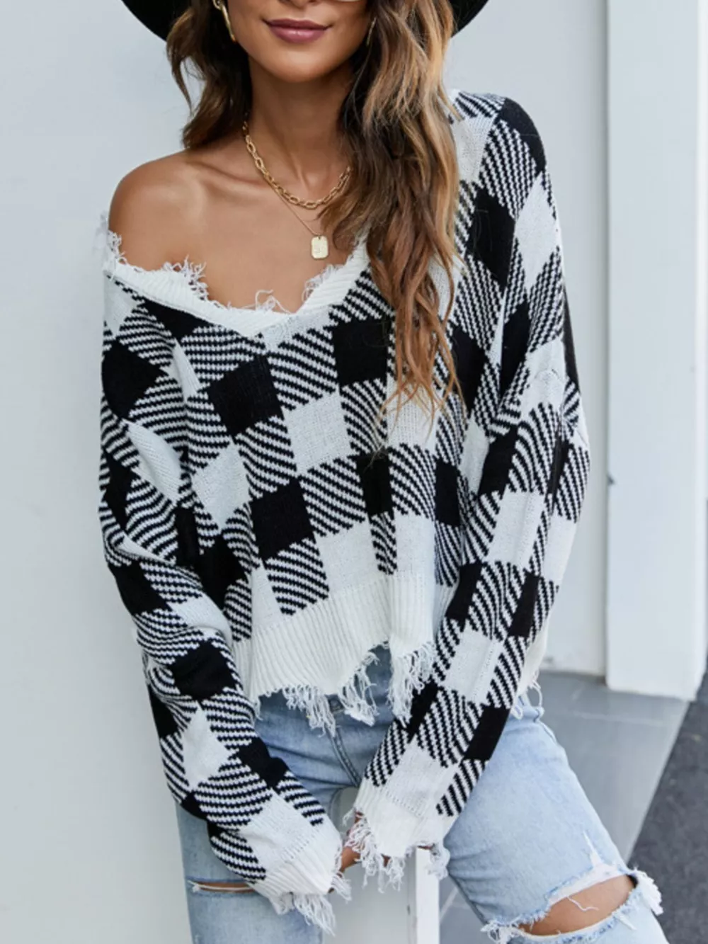 Frayed Hem Long Sleeve Sweater, image 22