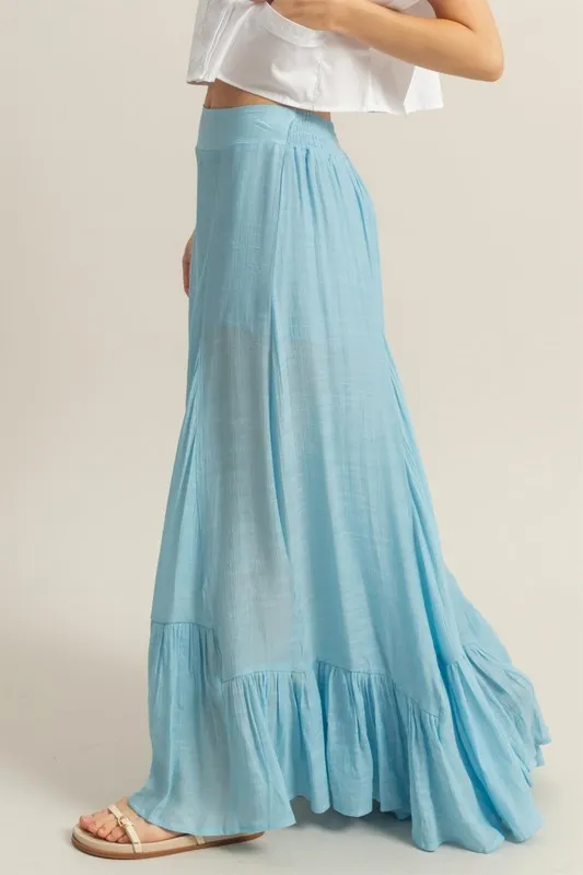 High-Waist Ruffle Flared Wide Leg Pants, image 2