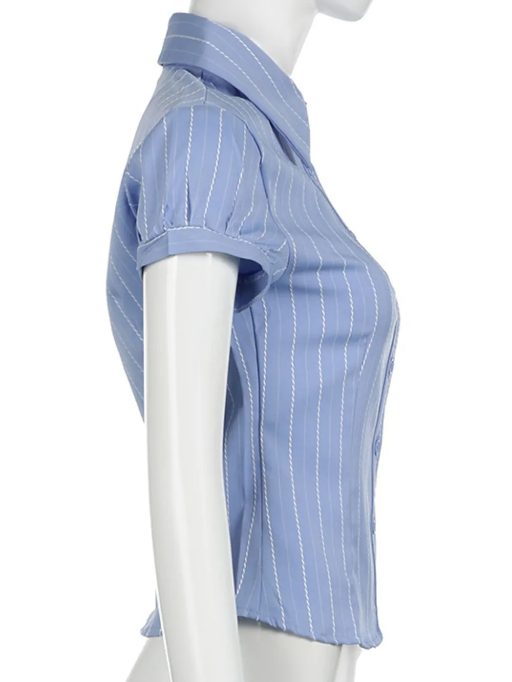 Striped Button-Down Collared Neck Shirt, image 11