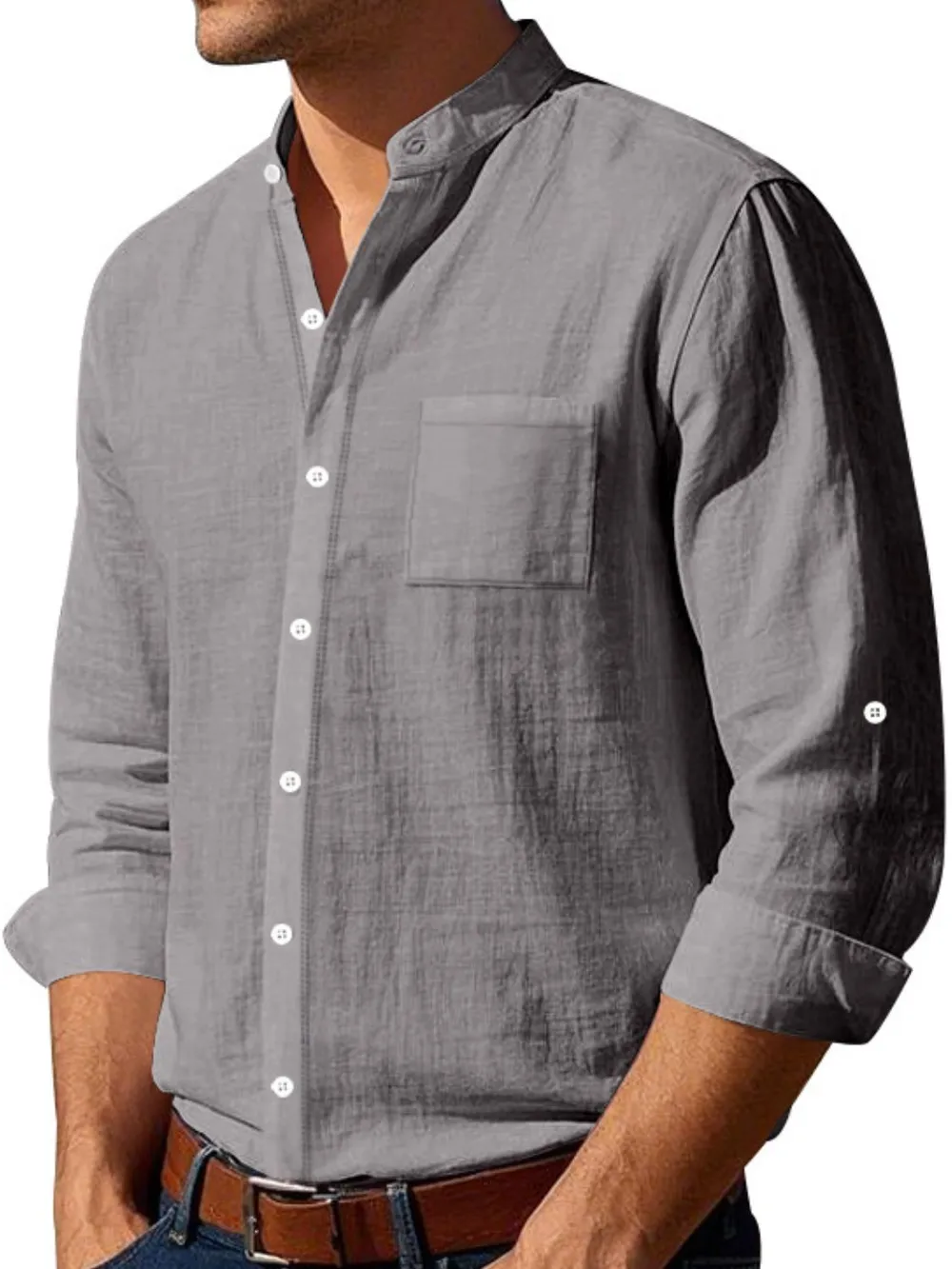 Men's Full Size Button Down Long Sleeve Shirt Plus Size, image 7
