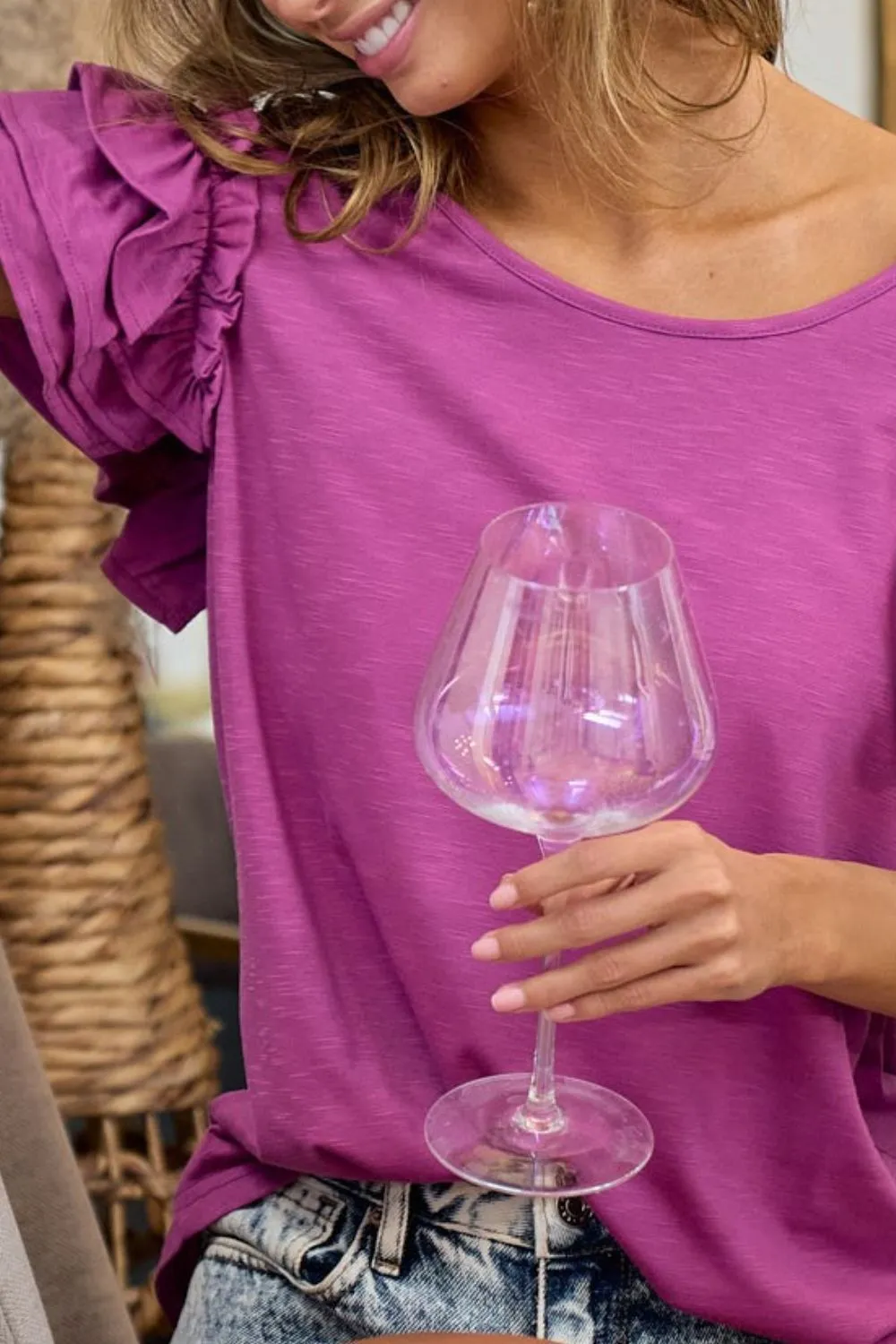 Layered Ruffle Sleeve Jersey Top, image 3