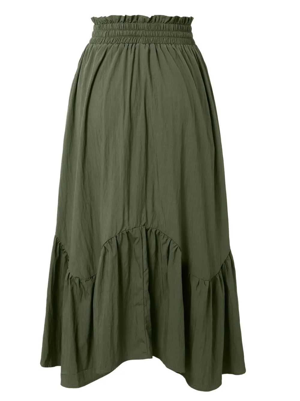 Smocked Waist Band Ruched Layered Skirt, image 3