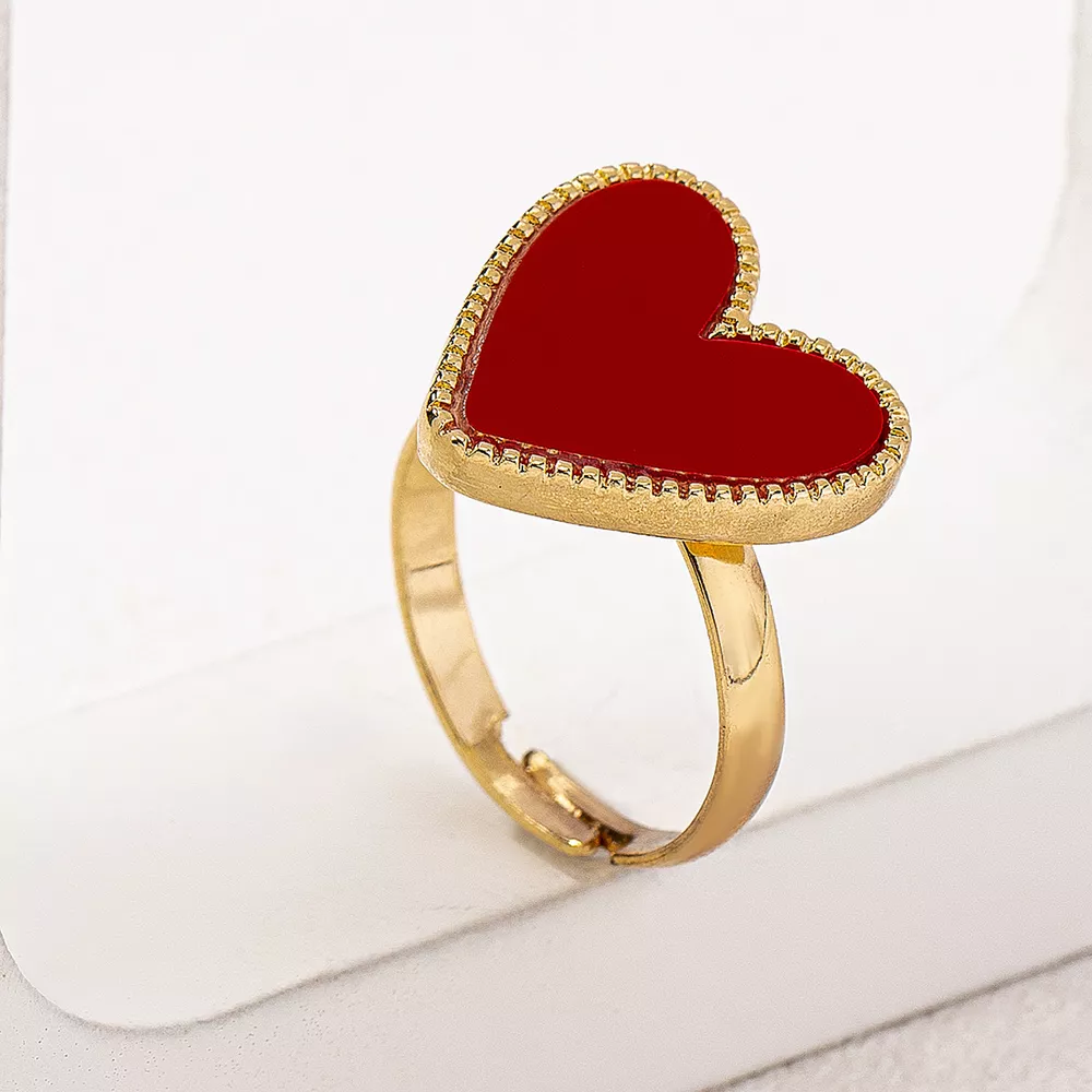 18K Gold-Plated Heart-Shaped Ring, image 3