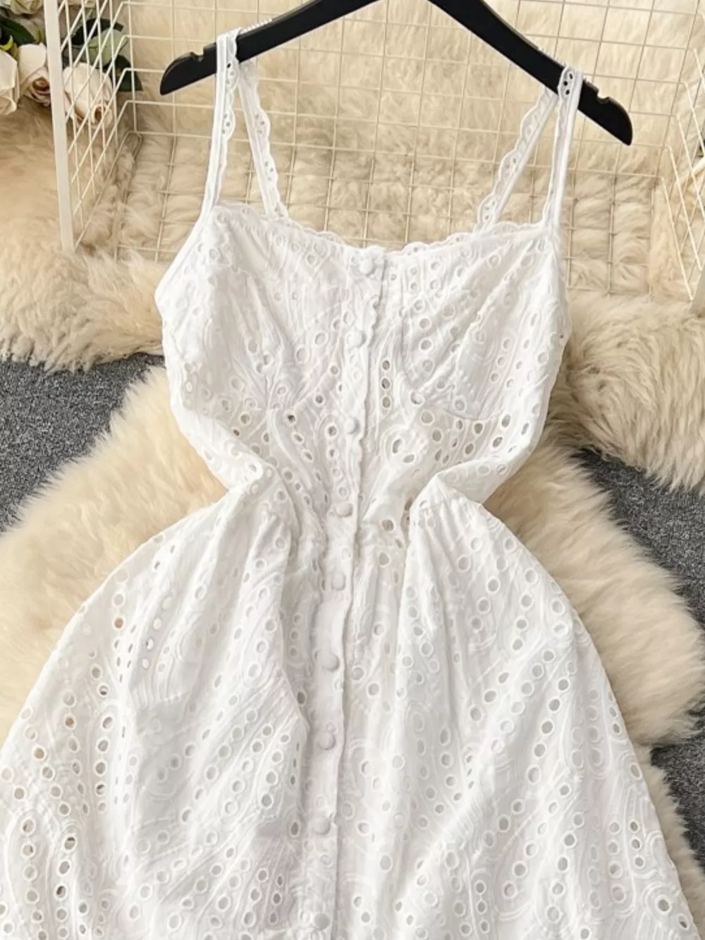 Eyelet Embroidered Tiered Cami Dress, image 14