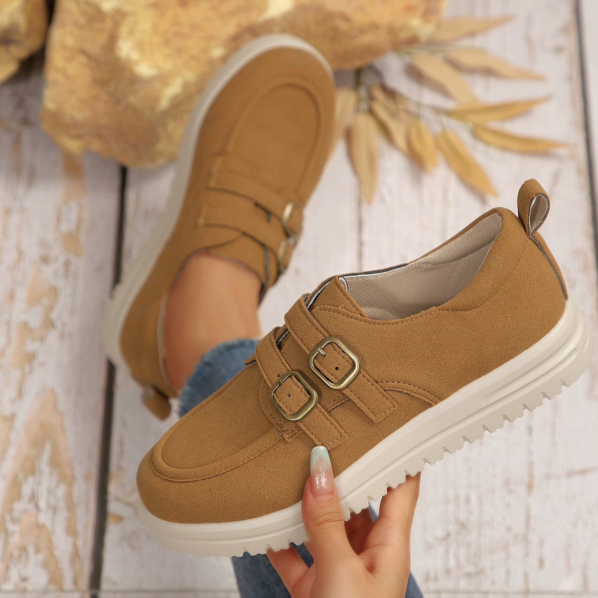 Buckle Accent Casual Loafers, image 4