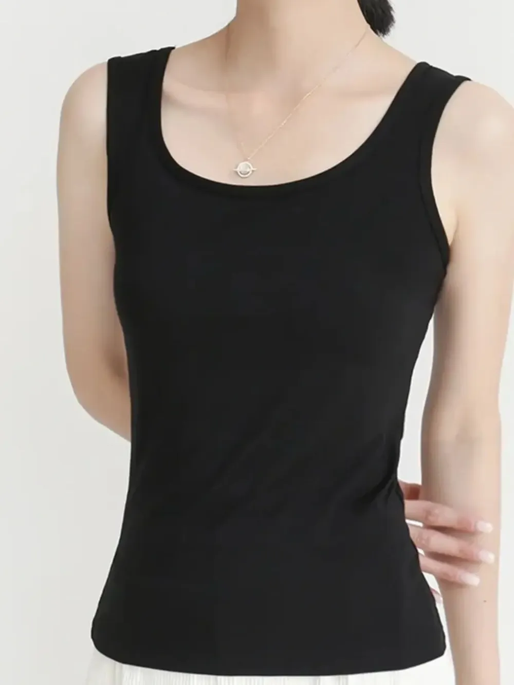 Scoop Neck Wide Strap Tank, image 10