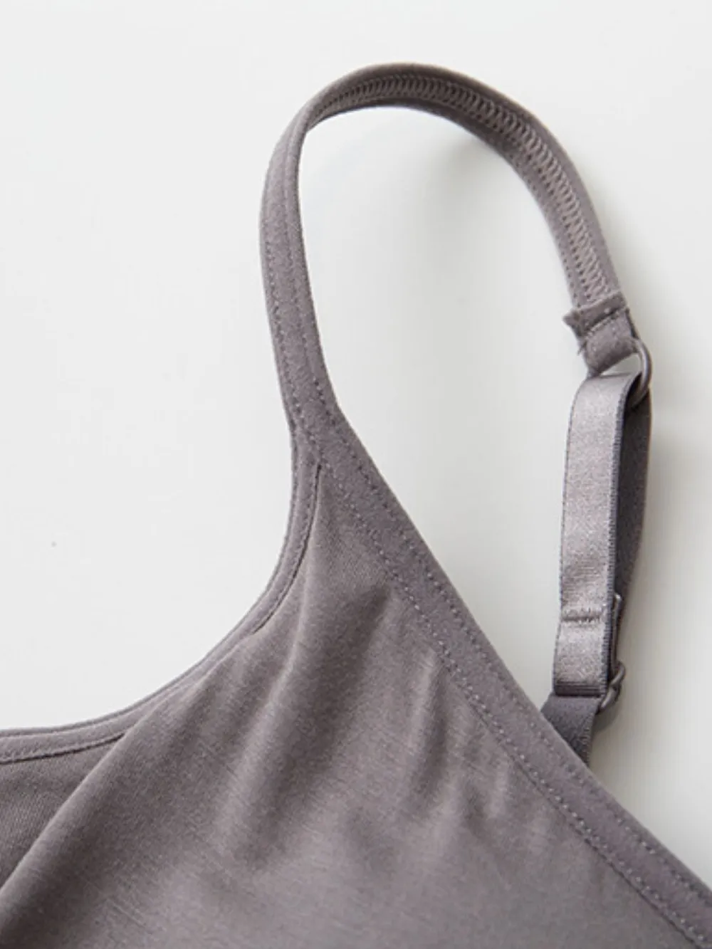 Full Size Adjustable Strap Modal Cami with Bra, image 8