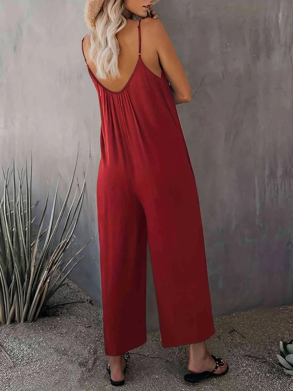 Scoop Neck Spaghetti Strap Jumpsuit, image 5