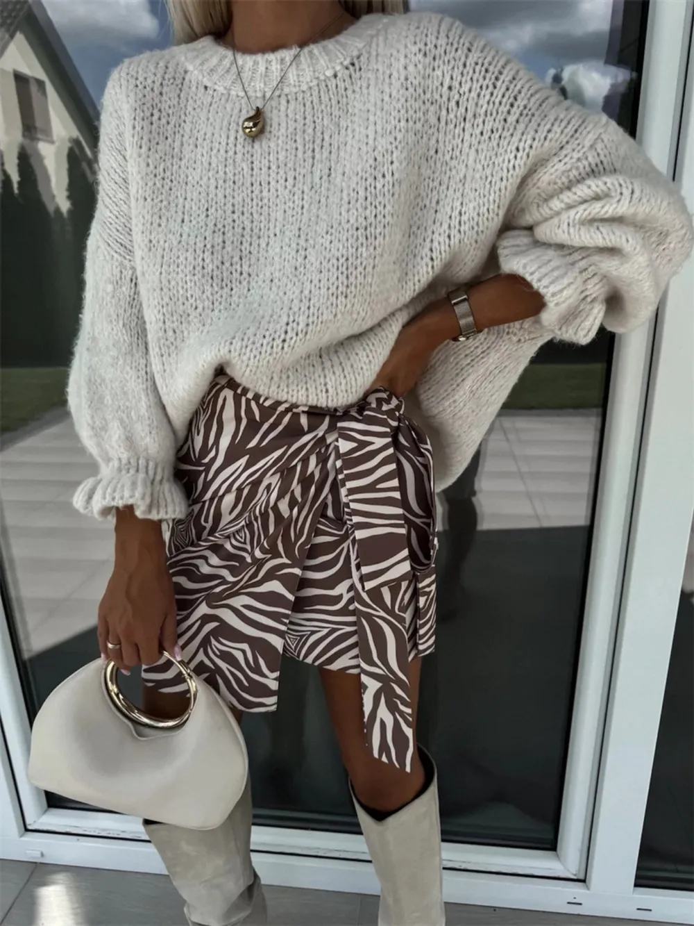 Round Neck Long Sleeve Sweater, image 11