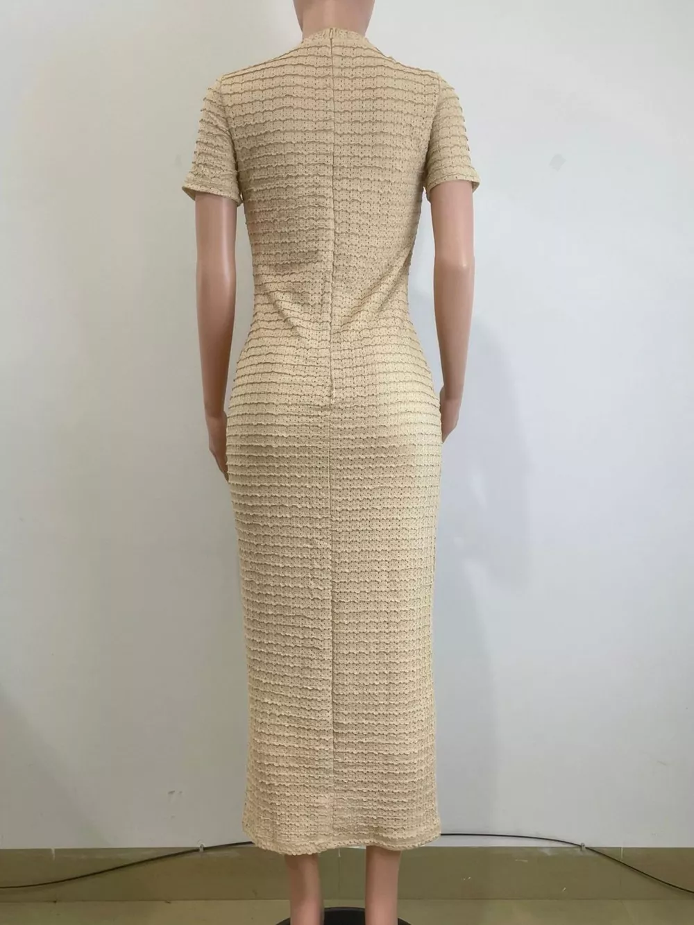 Textured Short Sleeve Midi Dress, image 10