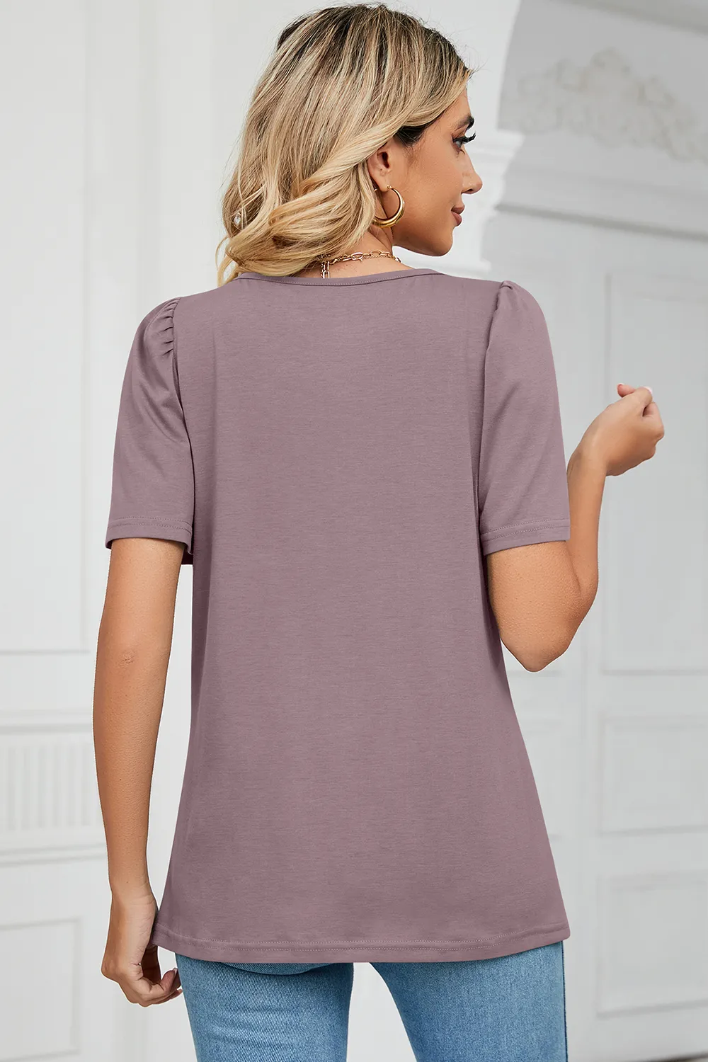 Square Neck Short Sleeve T-Shirt, image 22