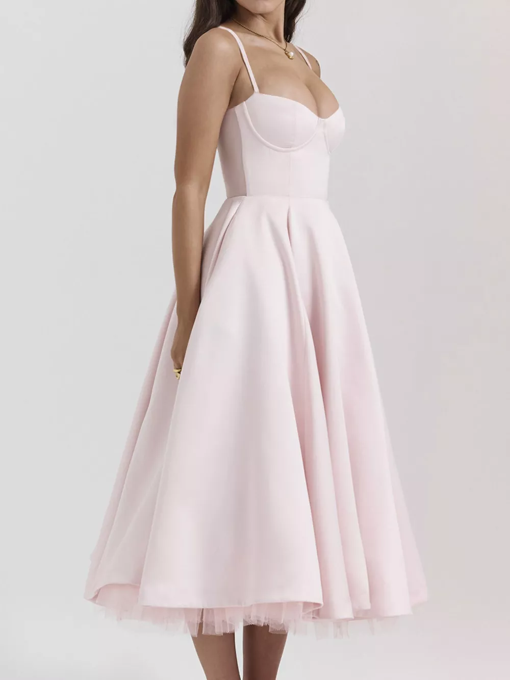Sweetheart Neck A-Line Midi Dress, image 15