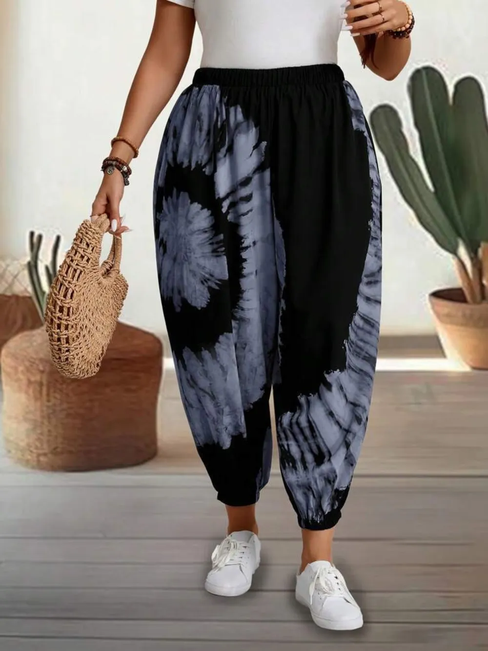 Tie-Dye Elastic Waist Pants, image 6