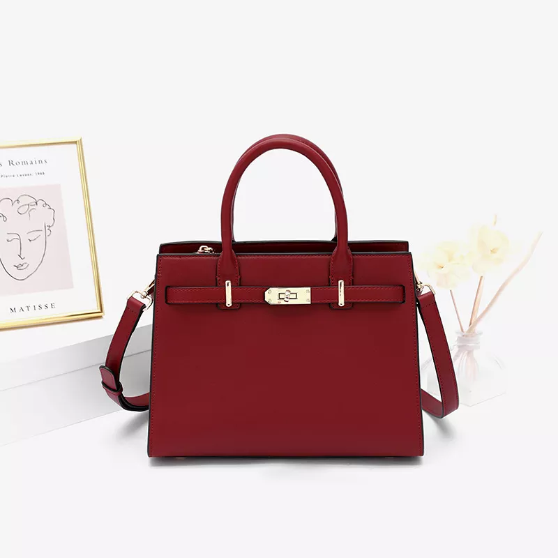 Leather Handbag with Detachable Shoulder Strap, image 3