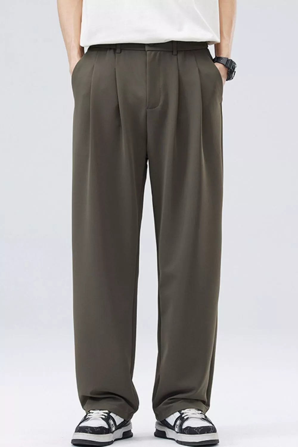 Men's Full Size Loose Fit Casual Pleated Pants Plus Size, image 5