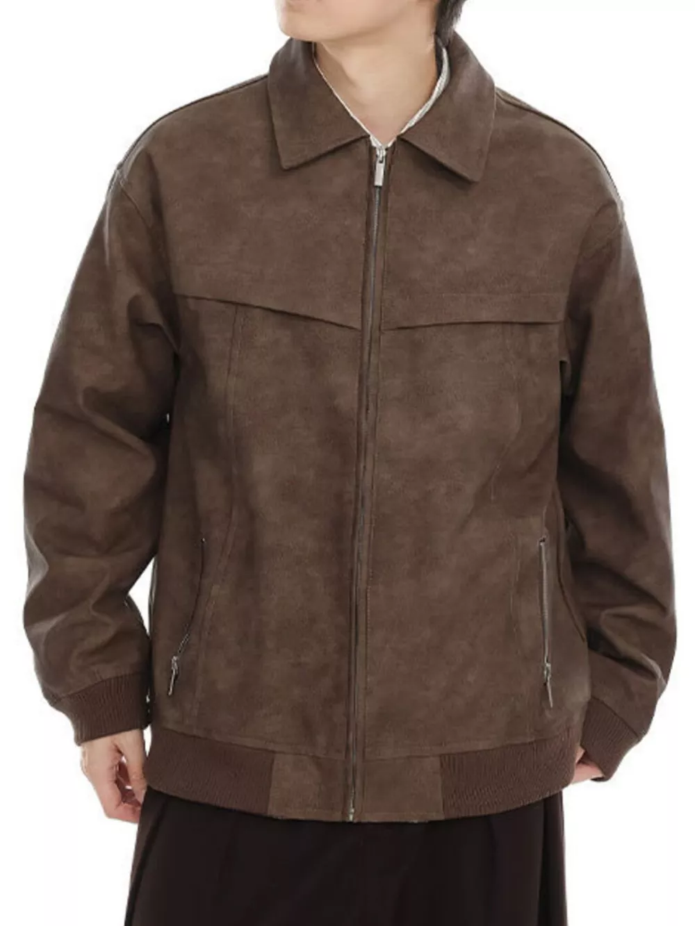 Men's Plus Size Zip Up Drop Shoulder Jacket, image 2