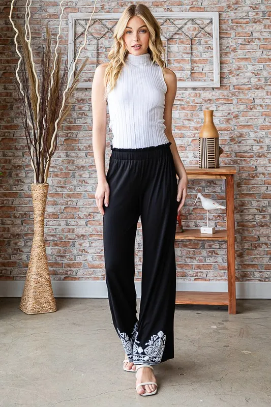 Full Size Solid Damask Casual Pants Plus Size, image 7