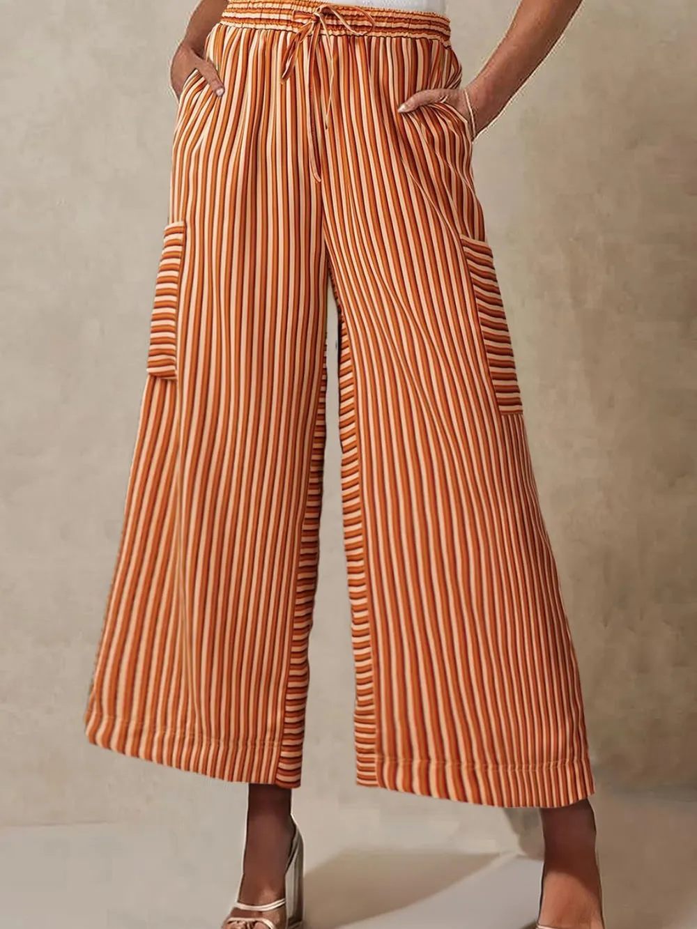 Contrast Striped Wide leg Pants, image 7