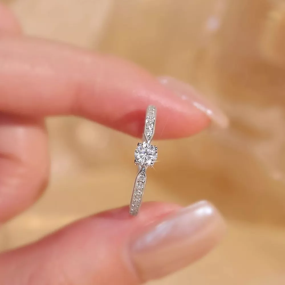 1 Carat 925 Sterling Silver Moissanite Ring, image 3