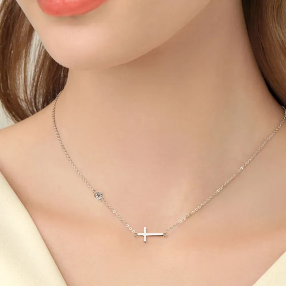 Cross 925 Sterling Silver Moissanite Necklace, image 7