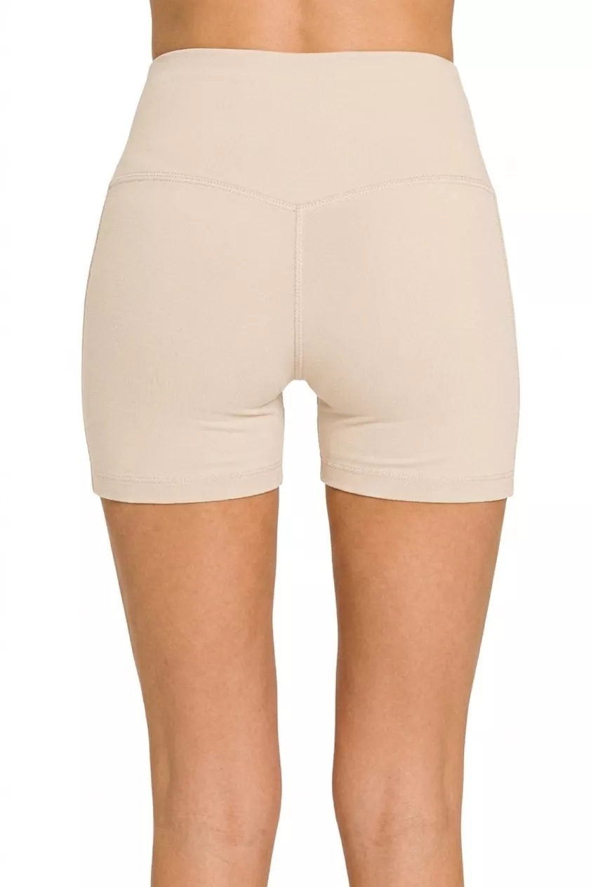 Brushed Microfiber Wide Waistband Biker Shorts, image 3