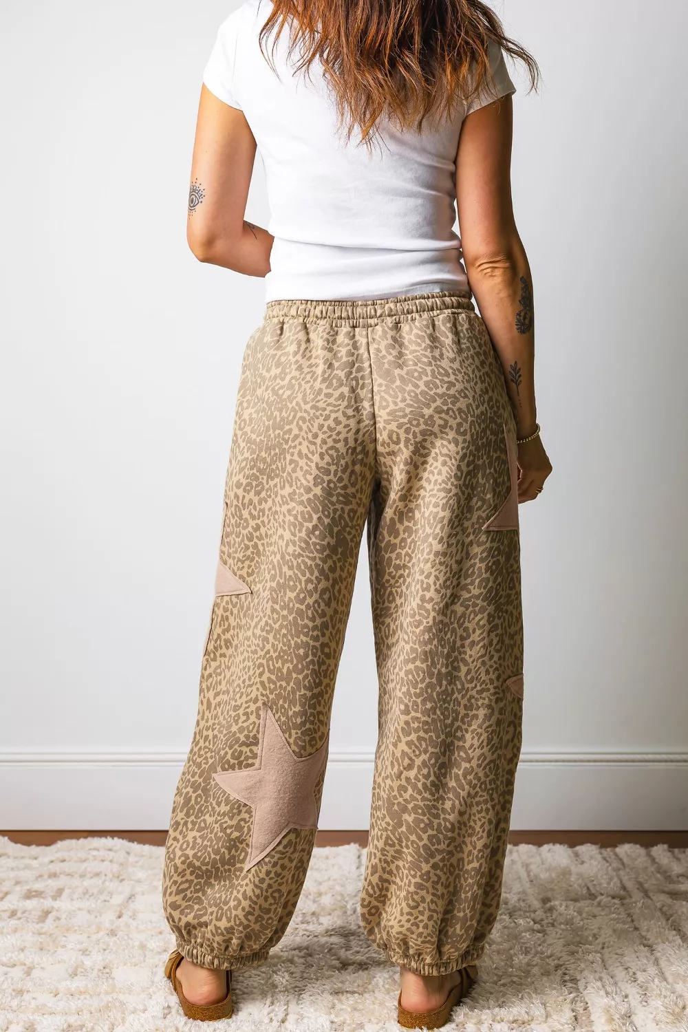 Leopard Star Patch Loose Pants, image 2