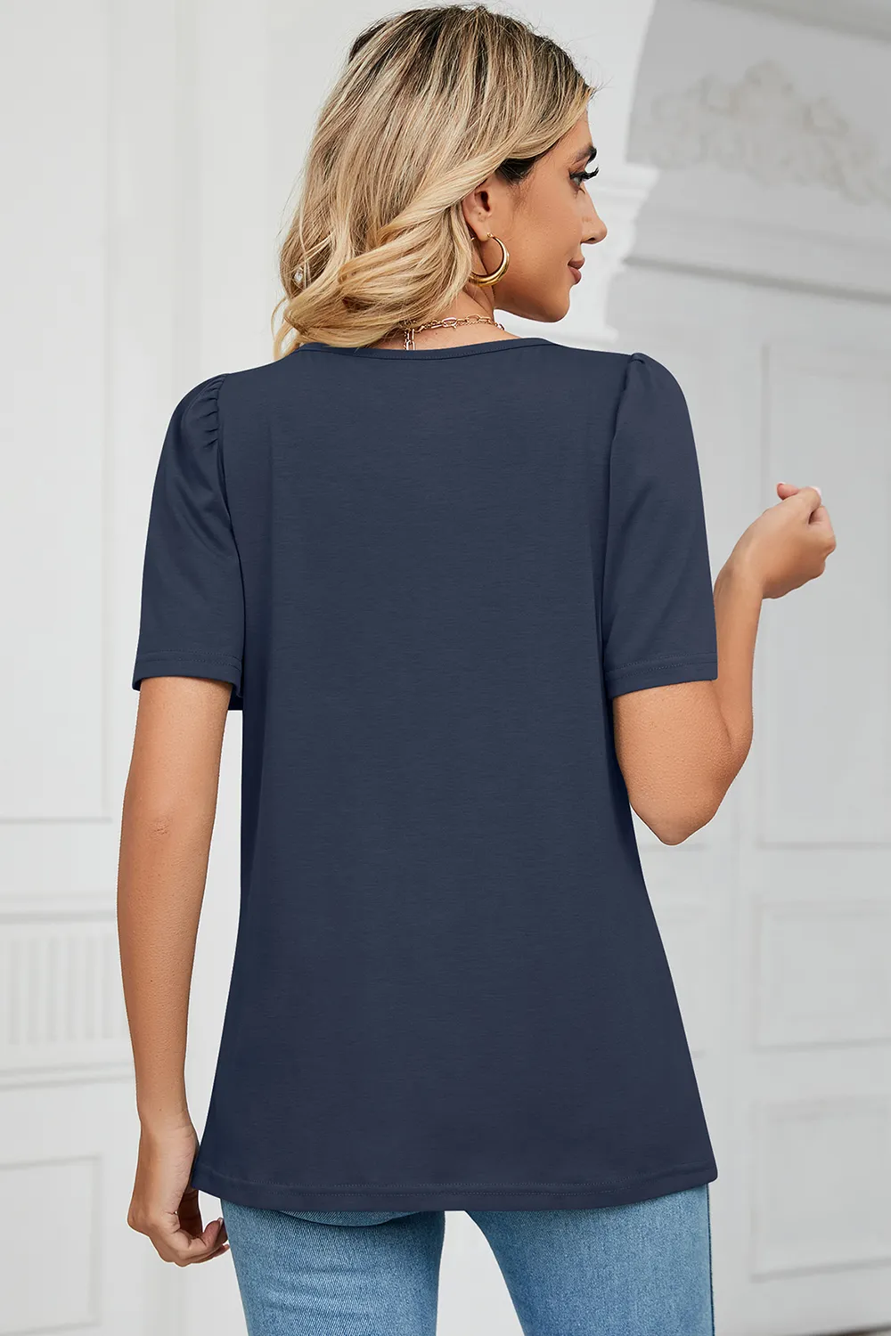 Square Neck Short Sleeve T-Shirt, image 14