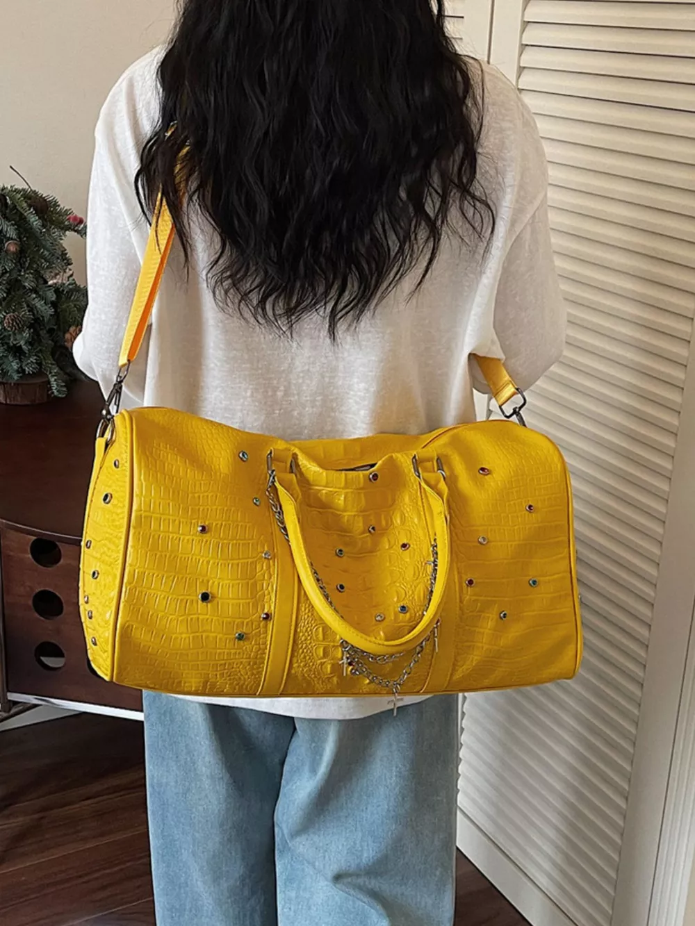 Studded Leather Duffel Bag, image 2