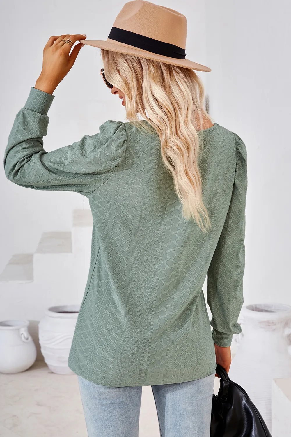 Square Neck Puff Sleeve T-Shirt, image 18